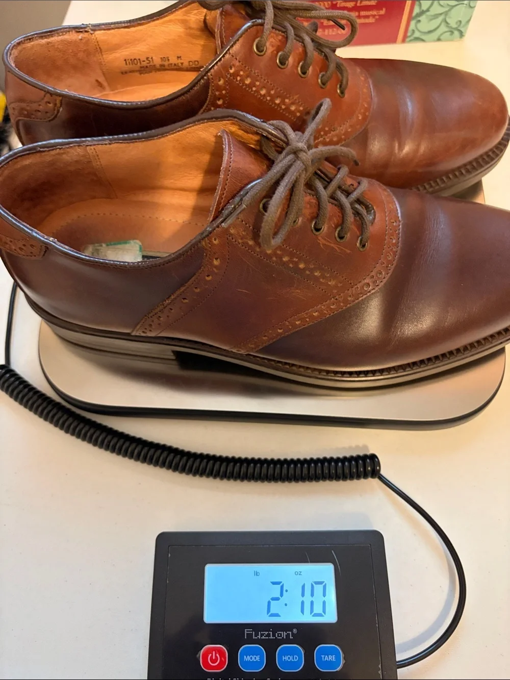 Florsheim @ ease Two-tone Brown Leather Oxford Brogue Saddle Shoe Mens 10.5 M
